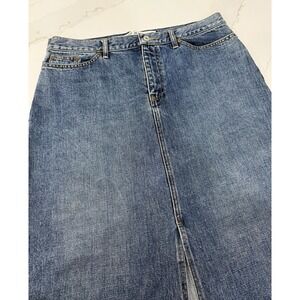 Vintage Gap Jeans Maxi Skirt Womens‎ 14 Blue Medium Wash Y2K 90s Boho Western